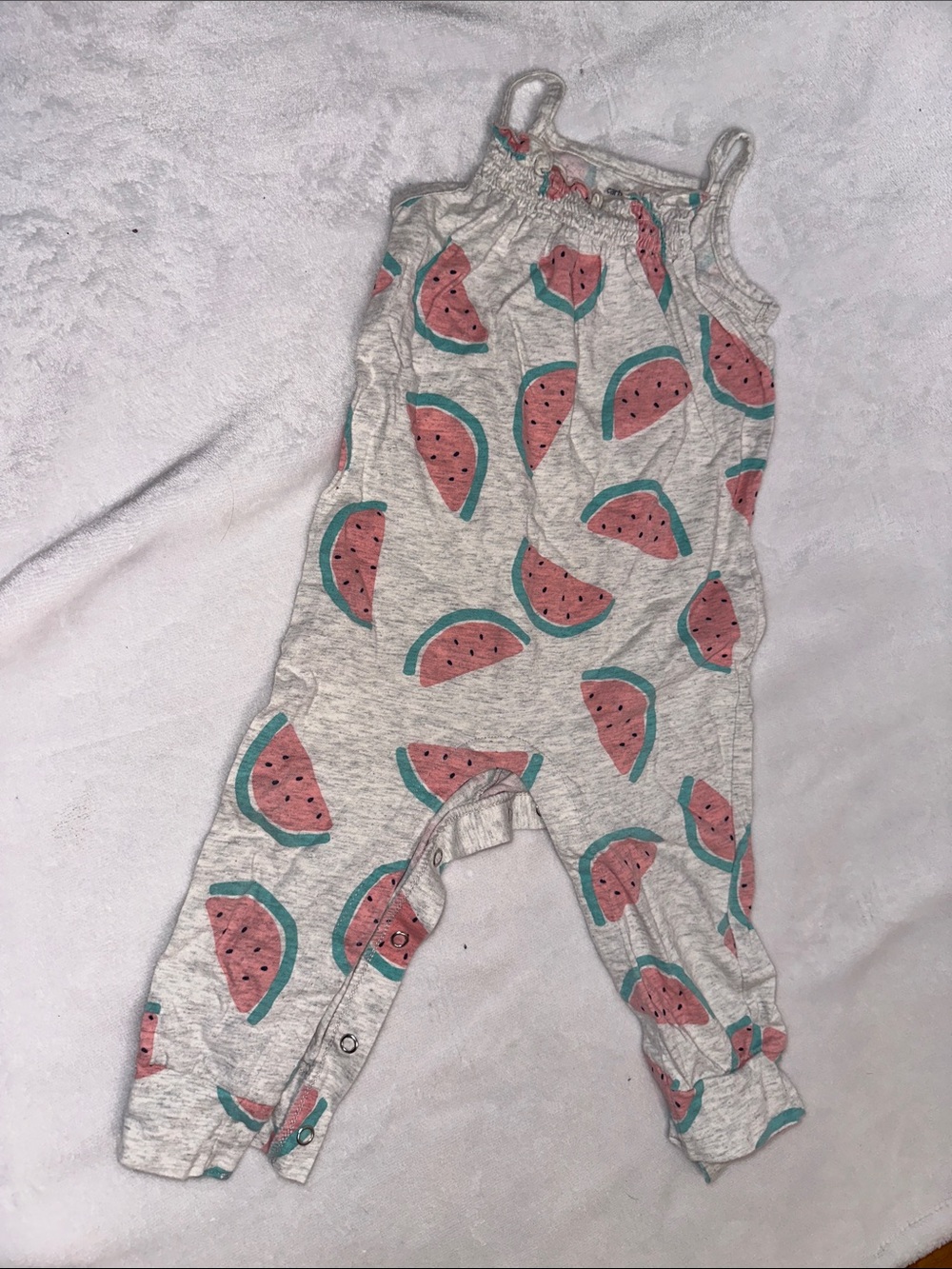 Carter's Watermelon Print Romper - Pink & Teal Accents